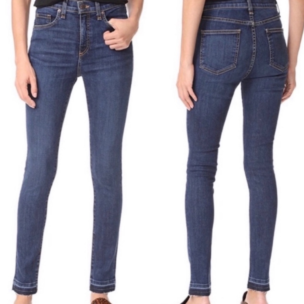 Veronica Beard Kate 10” Skinny High-rise Jean Size 24 Raw Hem
